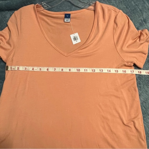 Old Navy Luxe V-Neck T – Orange, Soft Stretch Knit, XS, NWT - Picture 3 of 4